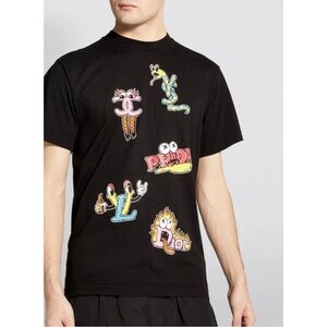 DOMREBEL Luxury Graphic T-Shirt Size M Rare Black Designer